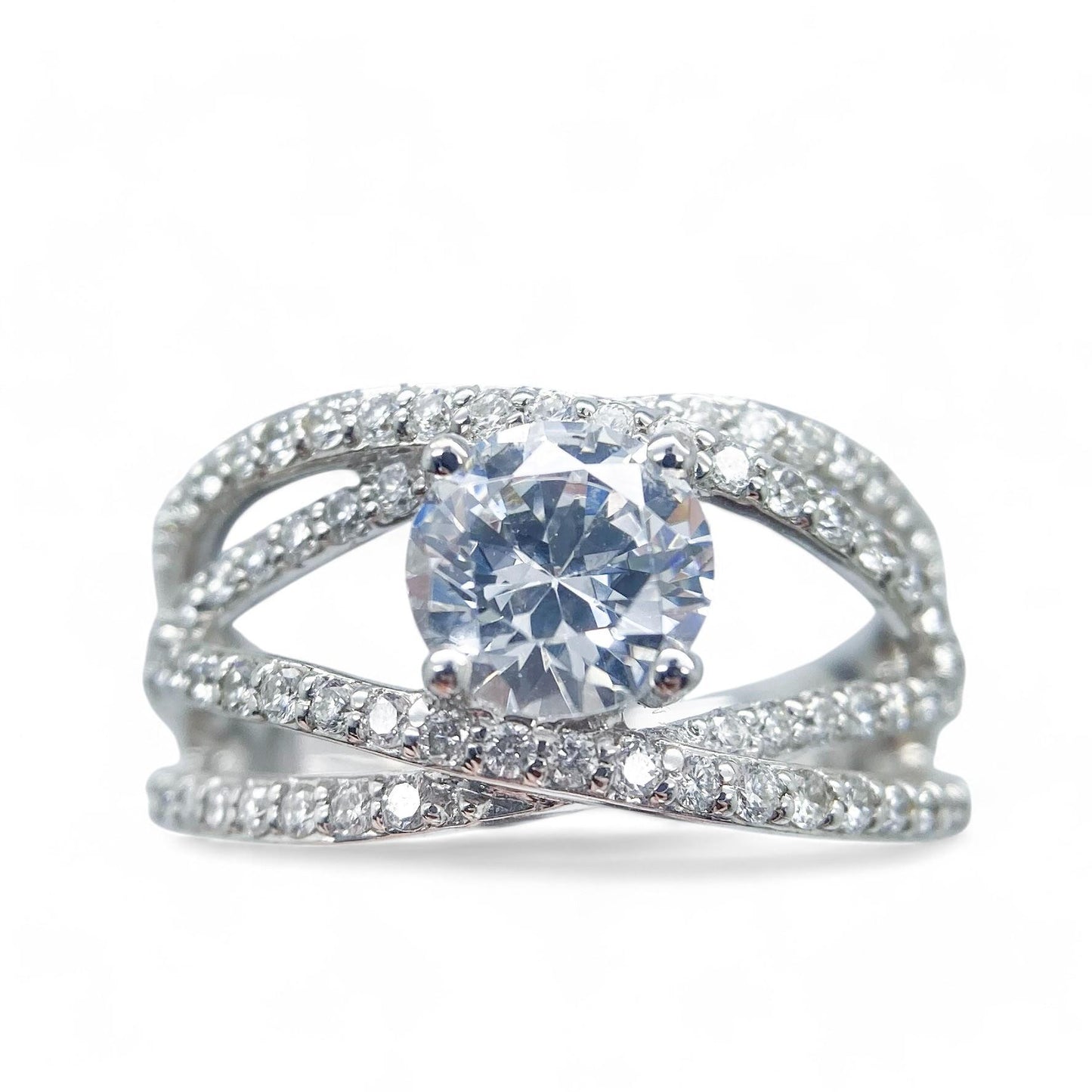 0.70 cttw White Diamond Semi-Mount in 18K White Gold 6.2g