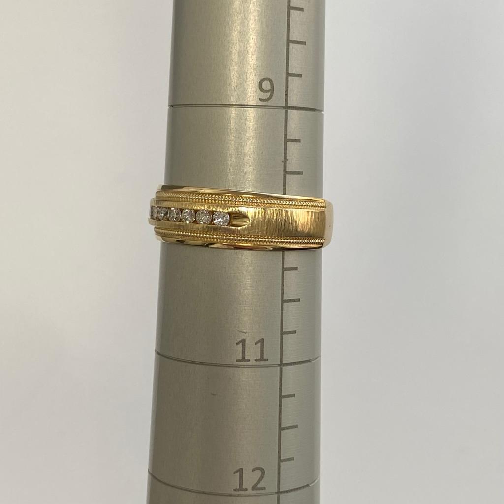 10k Gold Diamond 1/2 Way Eternity Wedding Wide Band Ring