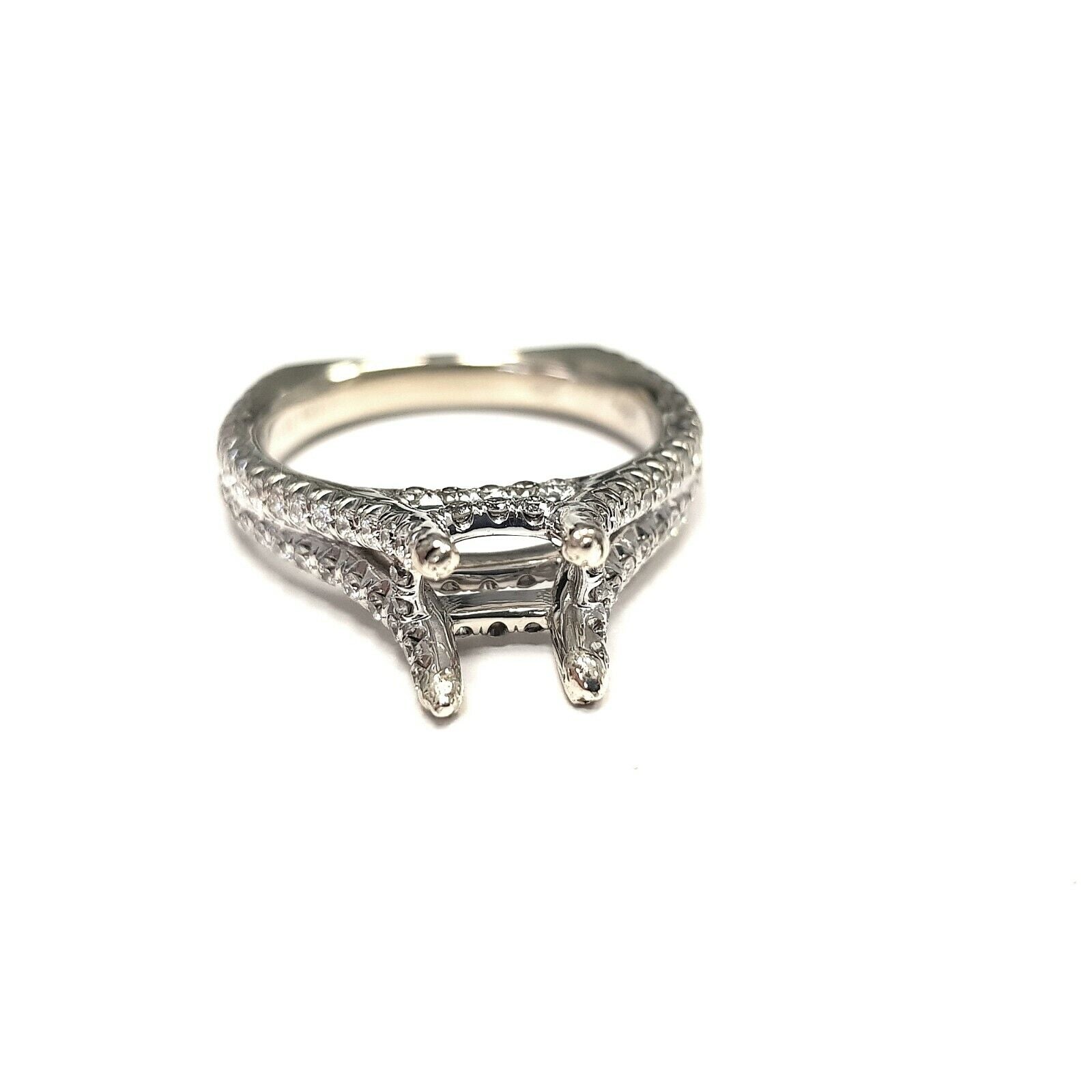 Michael M 18k White Gold Semi Mounted Ring With Diamonds 5.5us