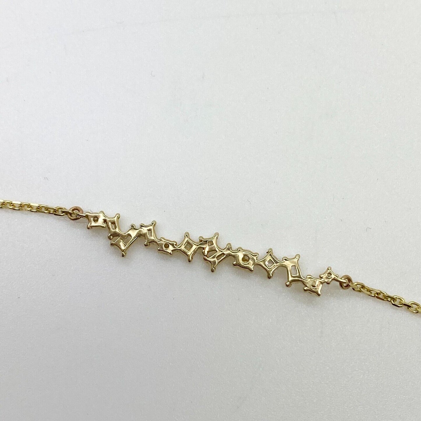 14k Yellow Gold 0.58ctw Multi-Cut Diamond Bracelet Adjustable 6-7inch