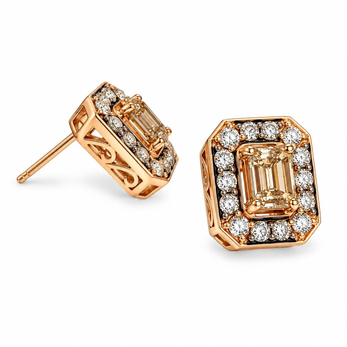 1 cttw. Le Vian Chocolate Diamonds Earrings in 14k Rose Gold 3.23g.