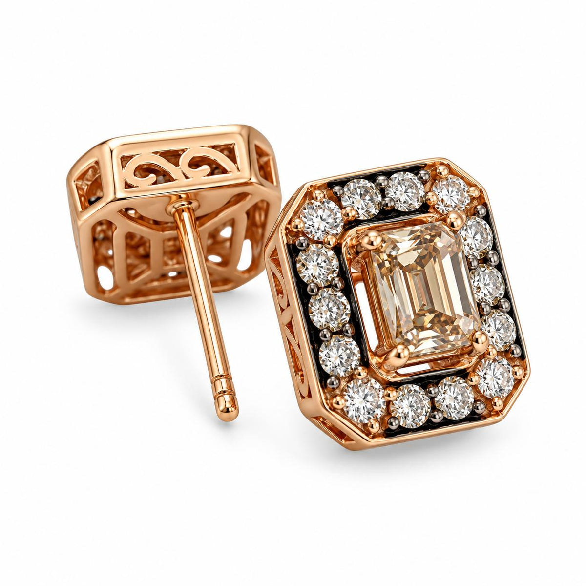 1 cttw. Le Vian Chocolate Diamonds Earrings in 14k Rose Gold 3.23g.