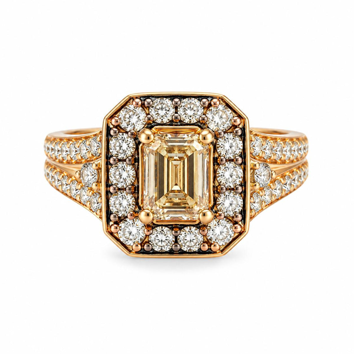 0.36ct. Brown Diamond & 1cttw. White Diamond Le Vian Ring in 14k Rose Gold 8US