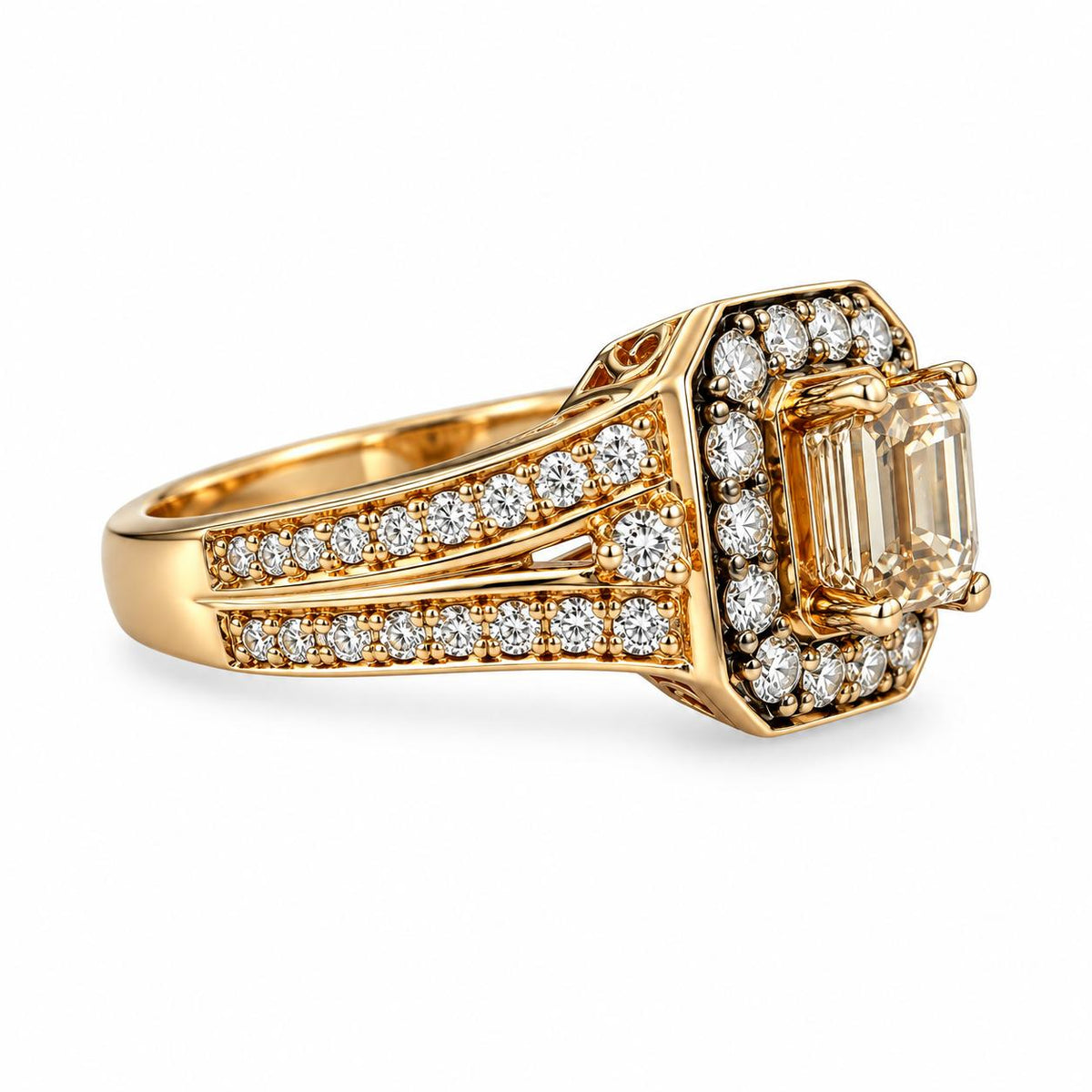 0.36ct. Brown Diamond & 1cttw. White Diamond Le Vian Ring in 14k Rose Gold 8US