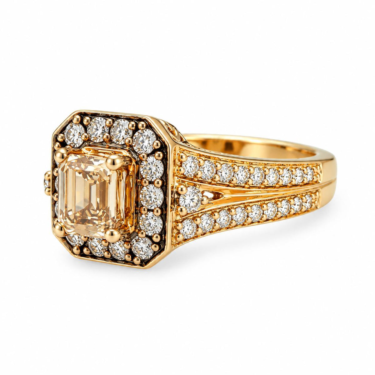 0.36ct. Brown Diamond & 1cttw. White Diamond Le Vian Ring in 14k Rose Gold 8US