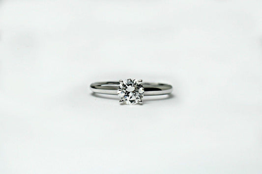 EGLUSA 0.67ct Round EF SI2 14k White Gold Solitaire Engagement Ring