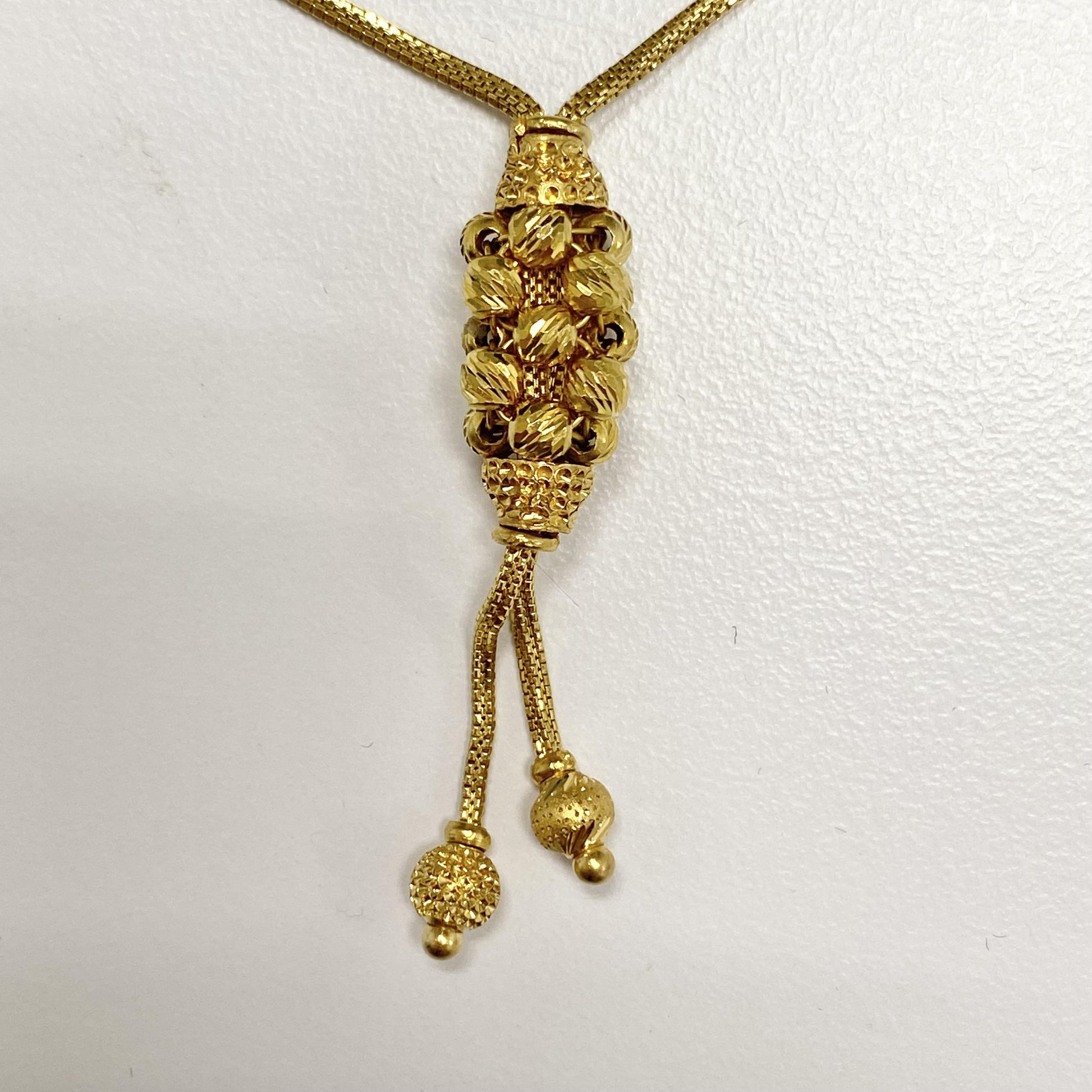 22K Yellow Gold Tassel Necklace 11.95g 19.5"