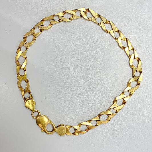 14K Yellow Gold Chain Bracelet 10 inch, 17.39g.