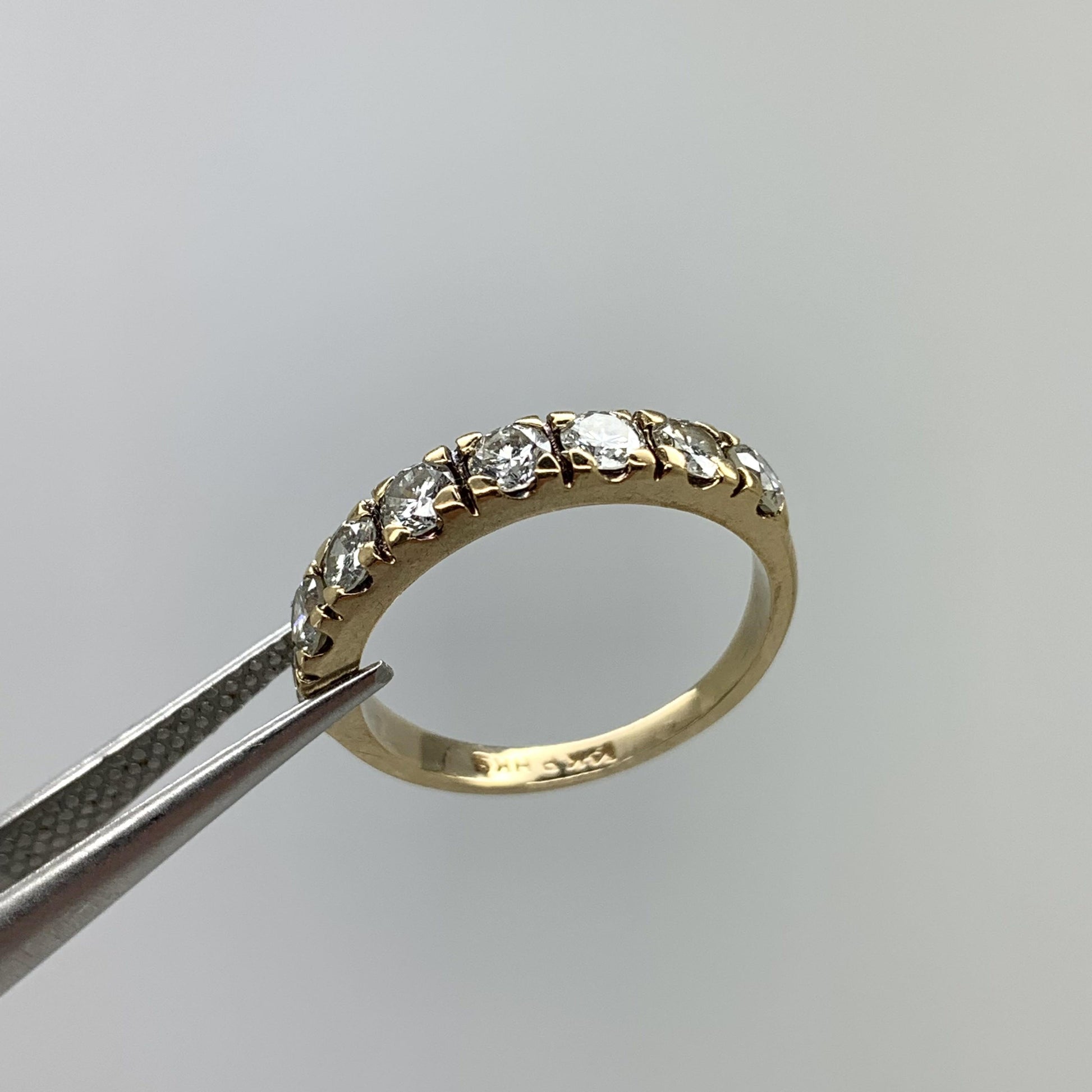 0.88 cttw White Diamond Channel Set Ring in 14k Yellow Gold 6US