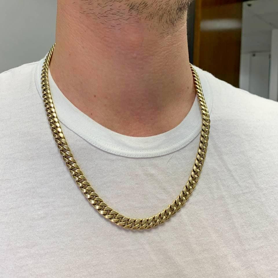 10K Yellow Gold Cuban Chain Necklace 23 inch