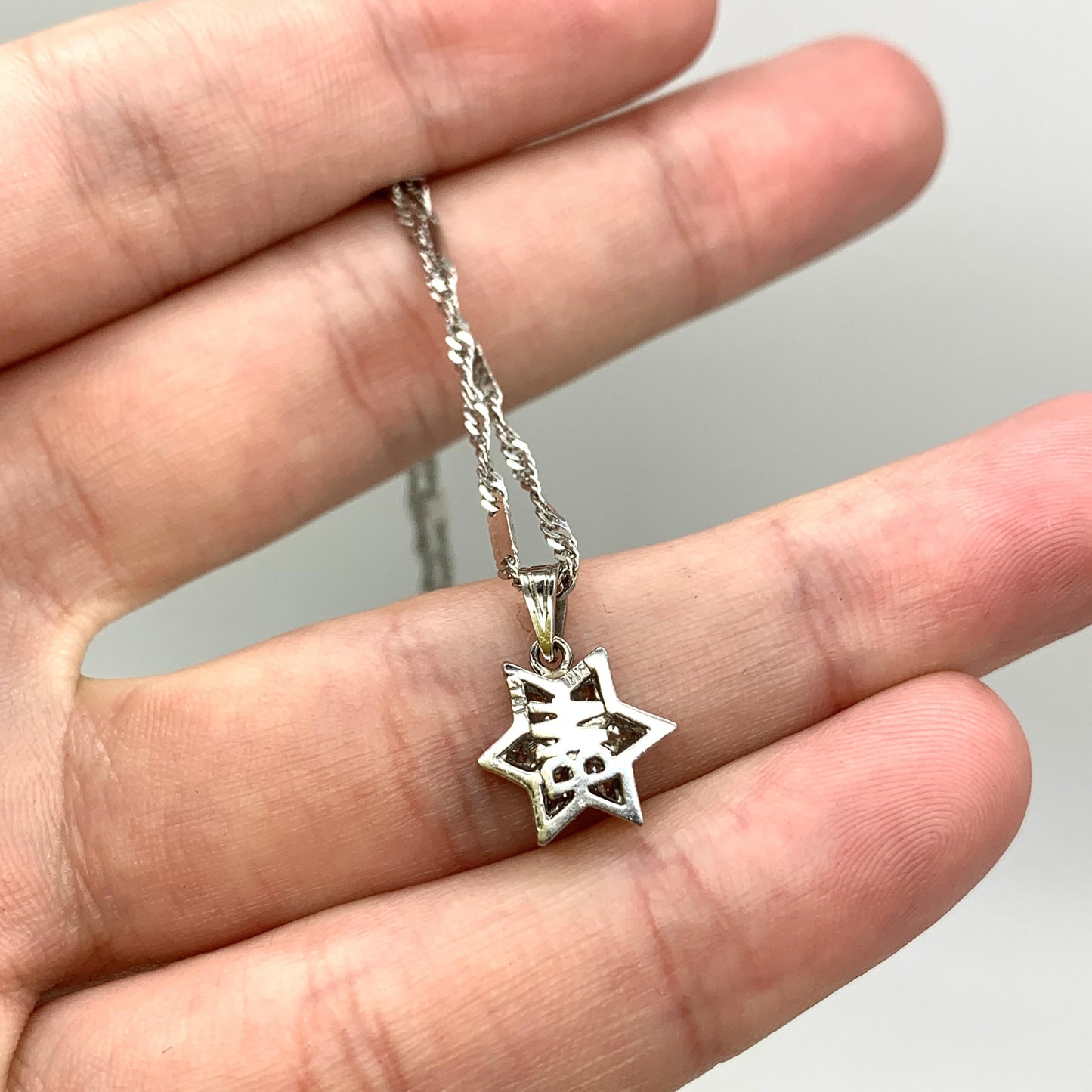 Approx 0.50cttw G/VS Diamond Star of David In Platinum Pendant with 14k WG Chain