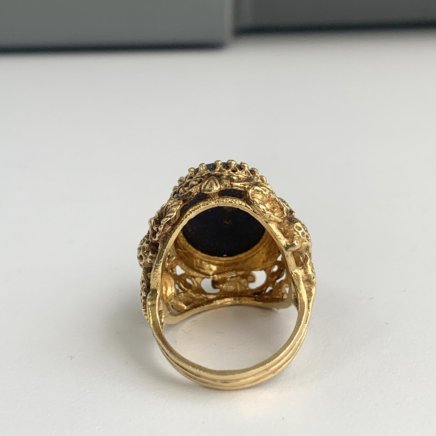 14K Yellow Gold Lapis Lazuli Ring 6.75 US