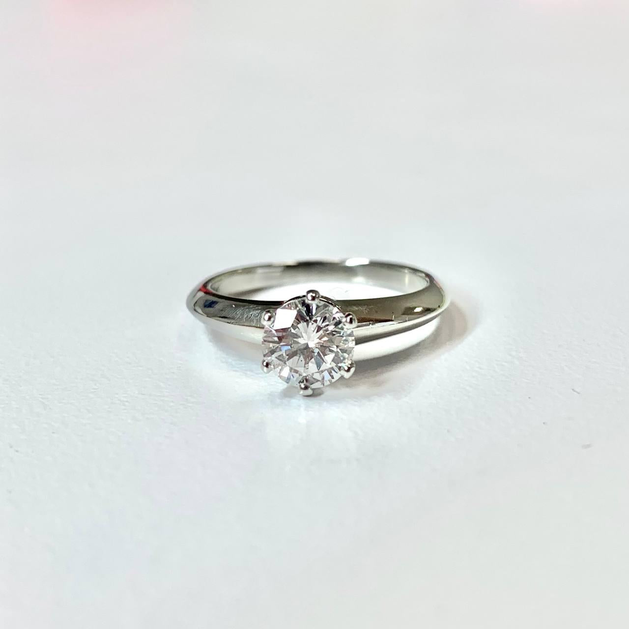 0.68 ct. Platinum Tiffany Ring 4.5 US