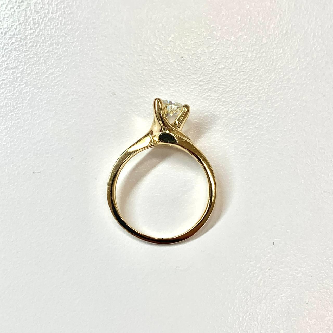 0.76 ct. White Trillion Diamond Ring in 14K Yellow Gold 6.25US
