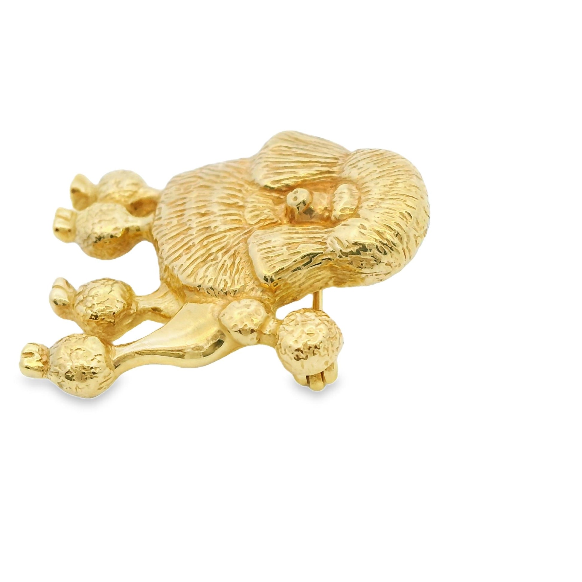 14k Yellow Gold Poodle Brooch 6.56g.