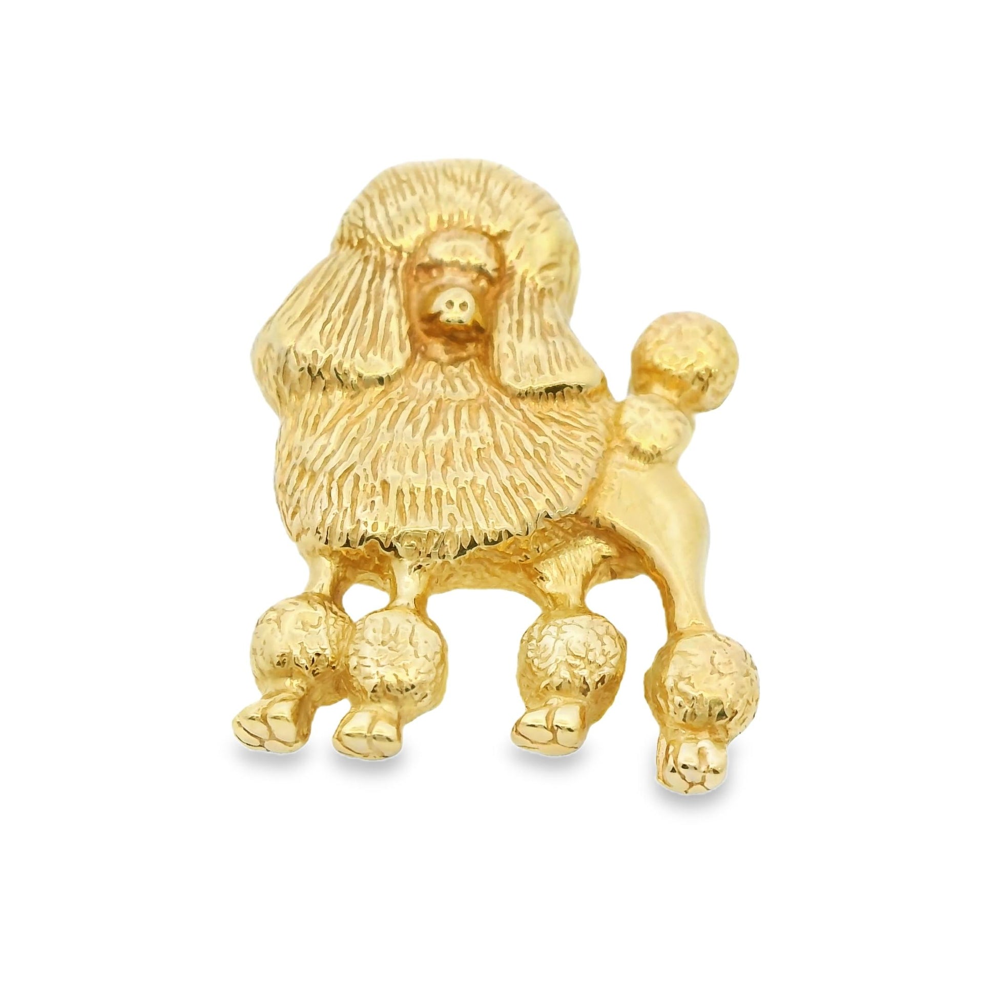 14k Yellow Gold Poodle Brooch 6.56g.