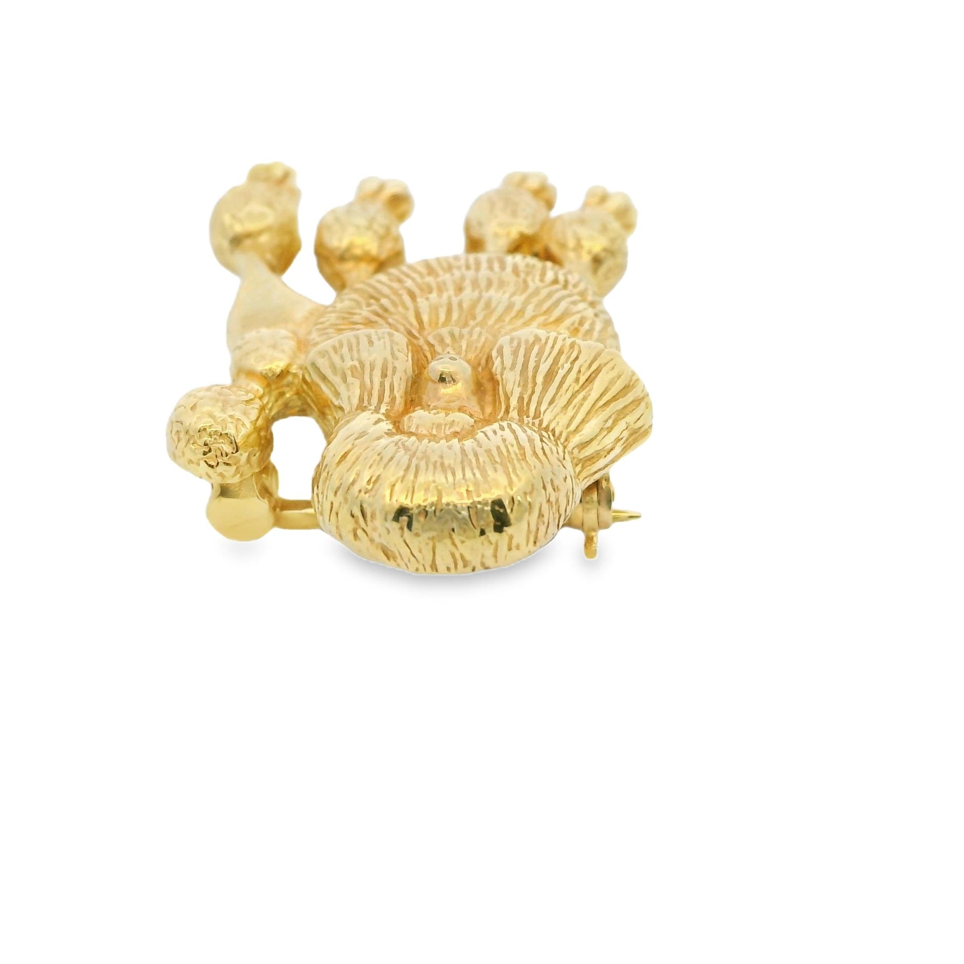 14k Yellow Gold Poodle Brooch 6.56g.