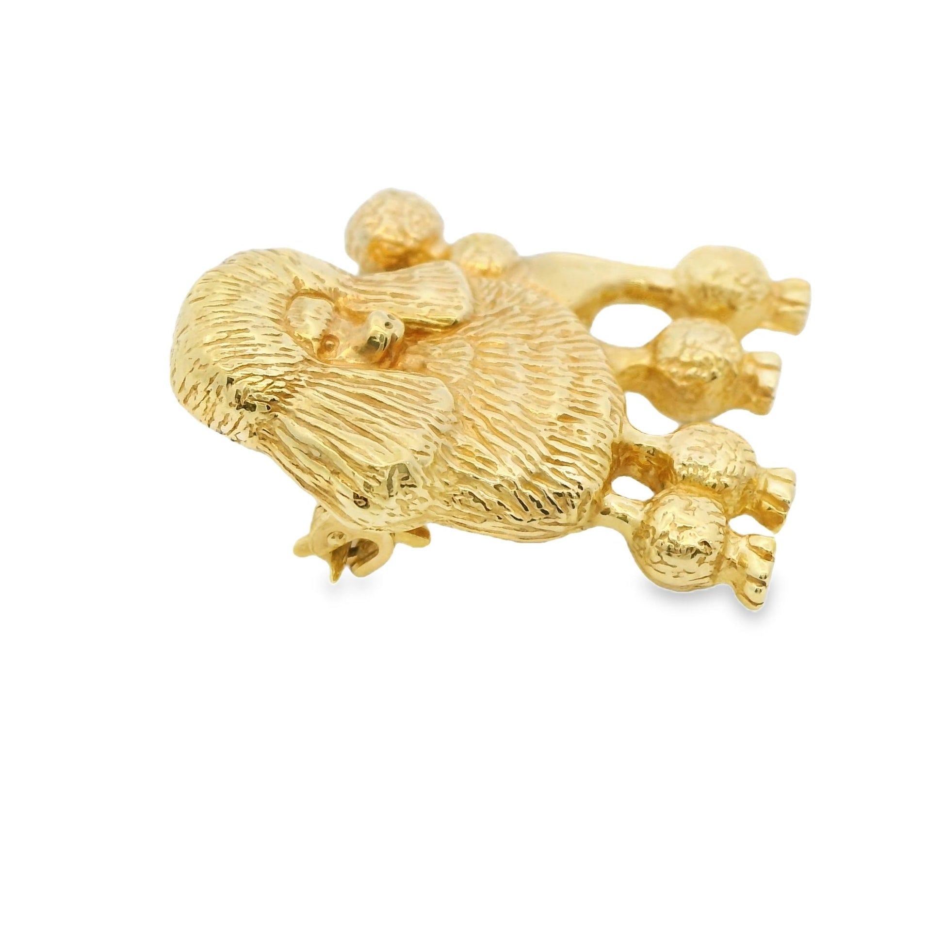14k Yellow Gold Poodle Brooch 6.56g.