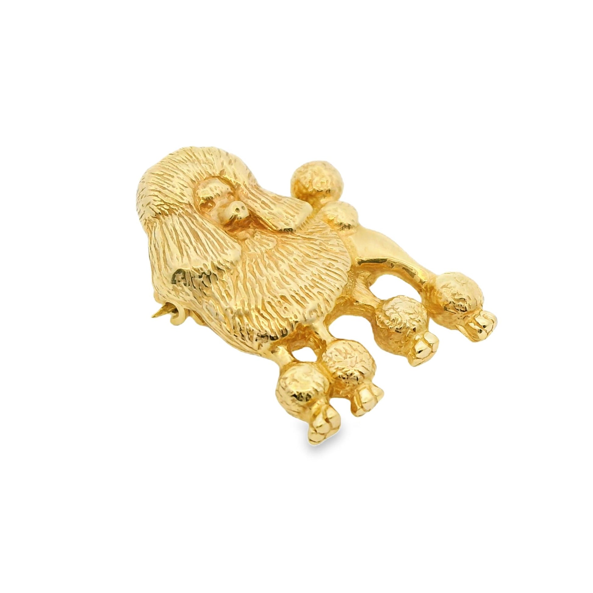 14k Yellow Gold Poodle Brooch 6.56g.