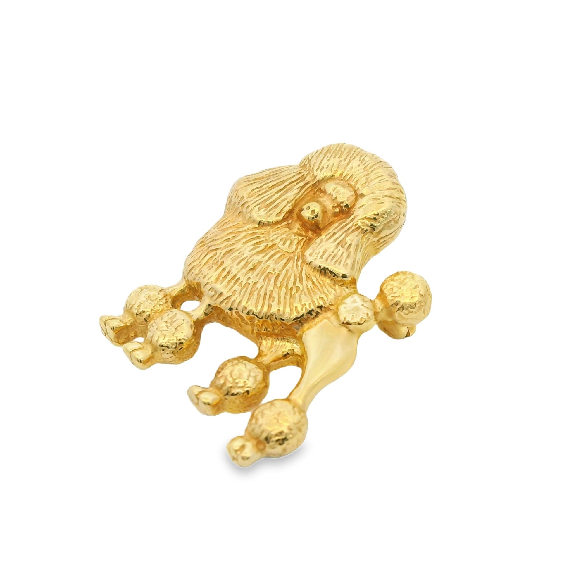 14k Yellow Gold Poodle Brooch 6.56g.