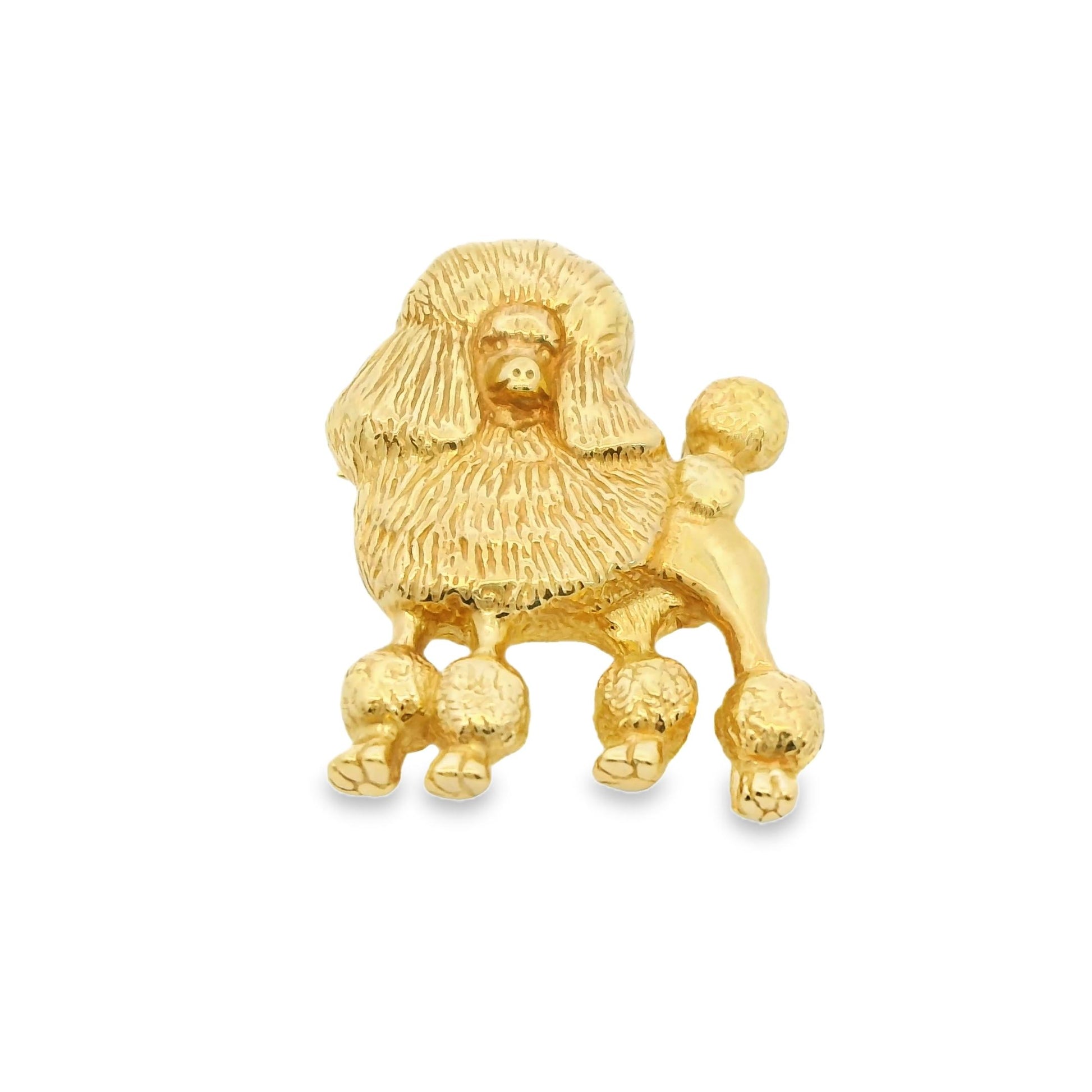 14k Yellow Gold Poodle Brooch 6.56g.