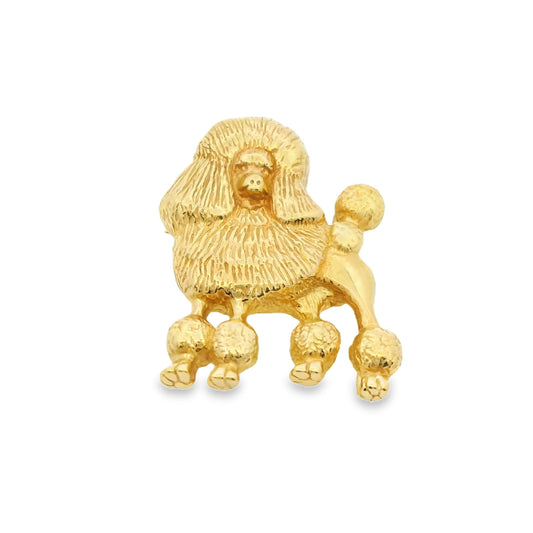 14k Yellow Gold Poodle Brooch 6.56g.