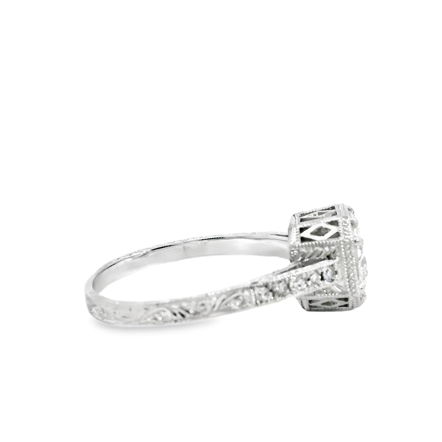 GIA 1.15ct. Old European White Diamond Platinum Ring 6.5US 3.6g