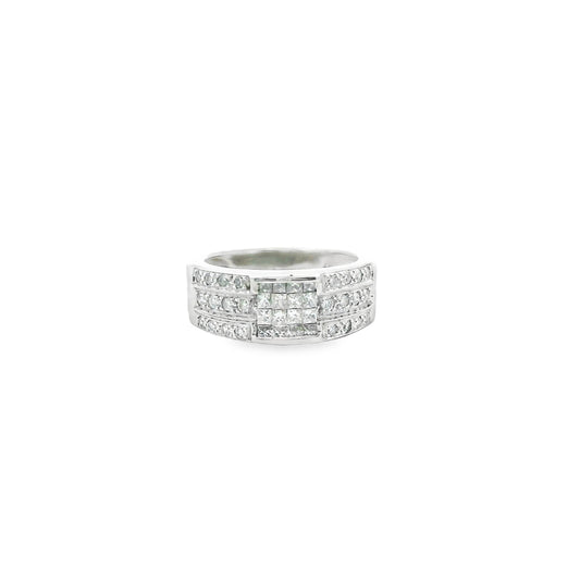 0.75 cttw. White Diamond Ring in 14k White Gold 7US 6.09g.