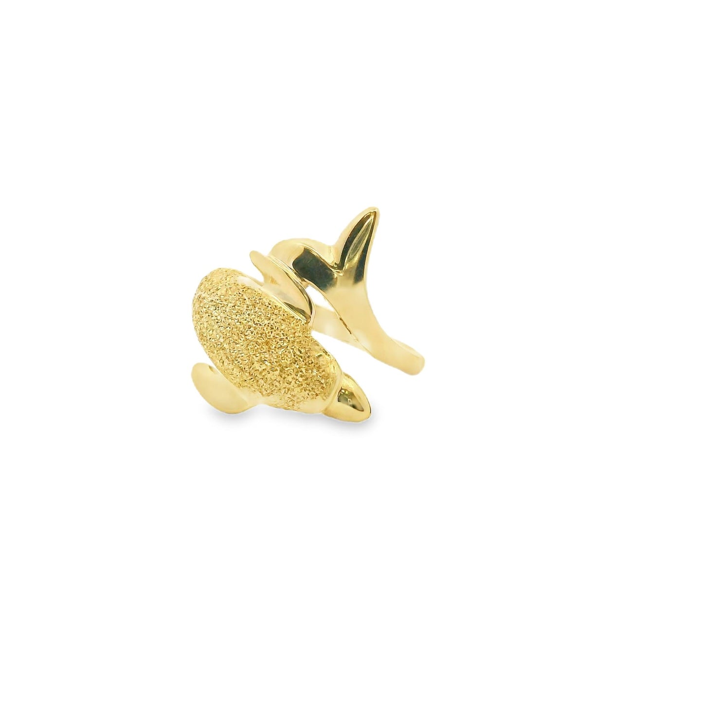 14k Yellow Gold Dolphin Ring 6.75US 4.63g.