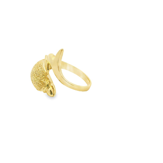 14k Yellow Gold Dolphin Ring 6.75US 4.63g.
