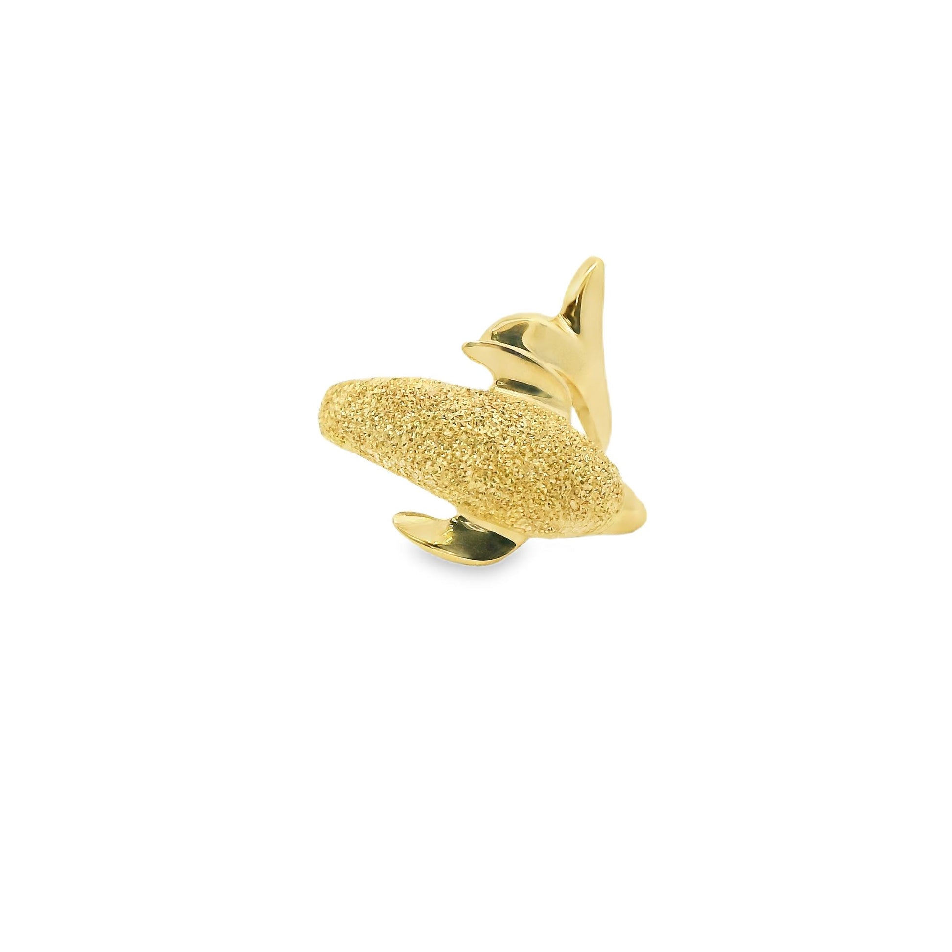 14k Yellow Gold Dolphin Ring 6.75US 4.63g.