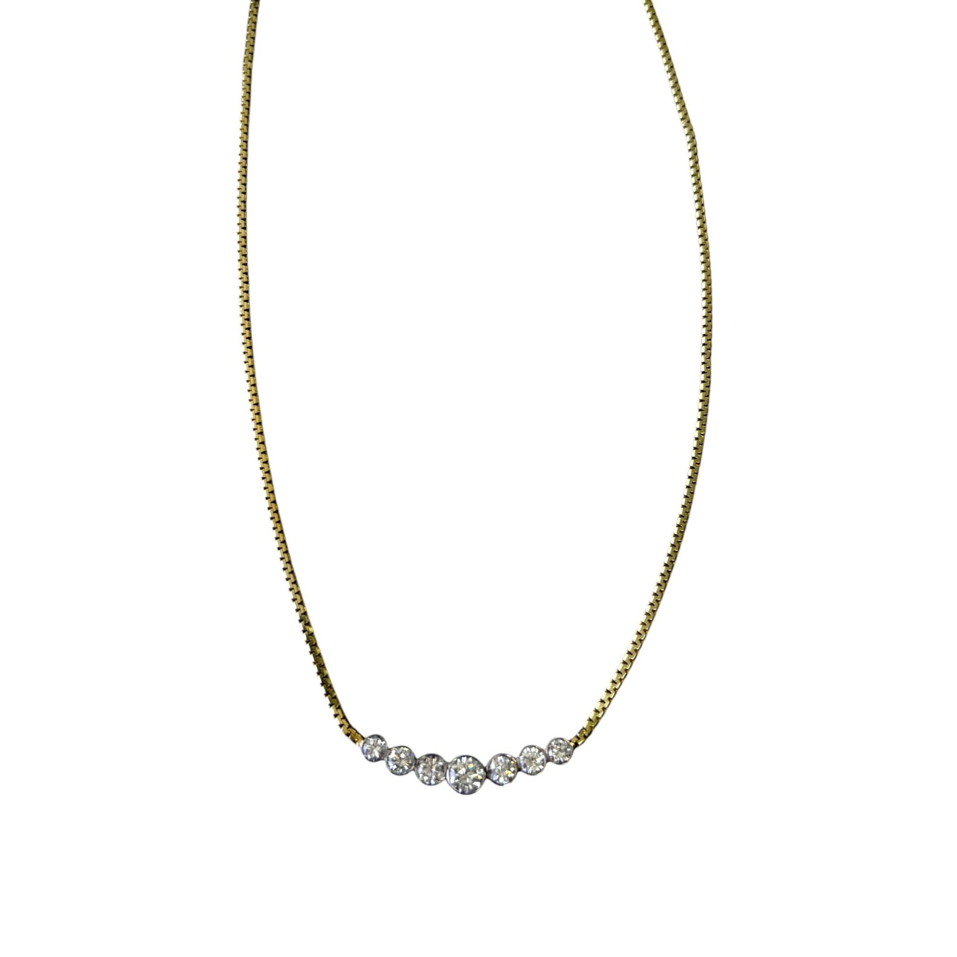 2.78cttw. White Diamond Graguated Necklace in 14k Yellow Gold 6.6g.
