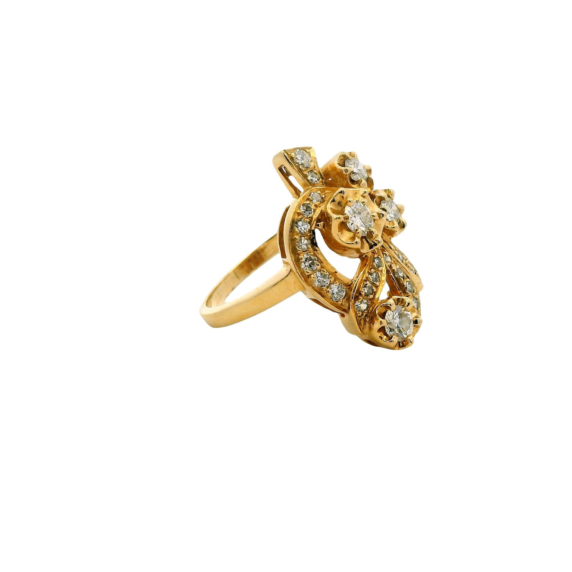 1.13 cttw. White Diamond Ring in 14k Yellow Gold 7US 5.68g.