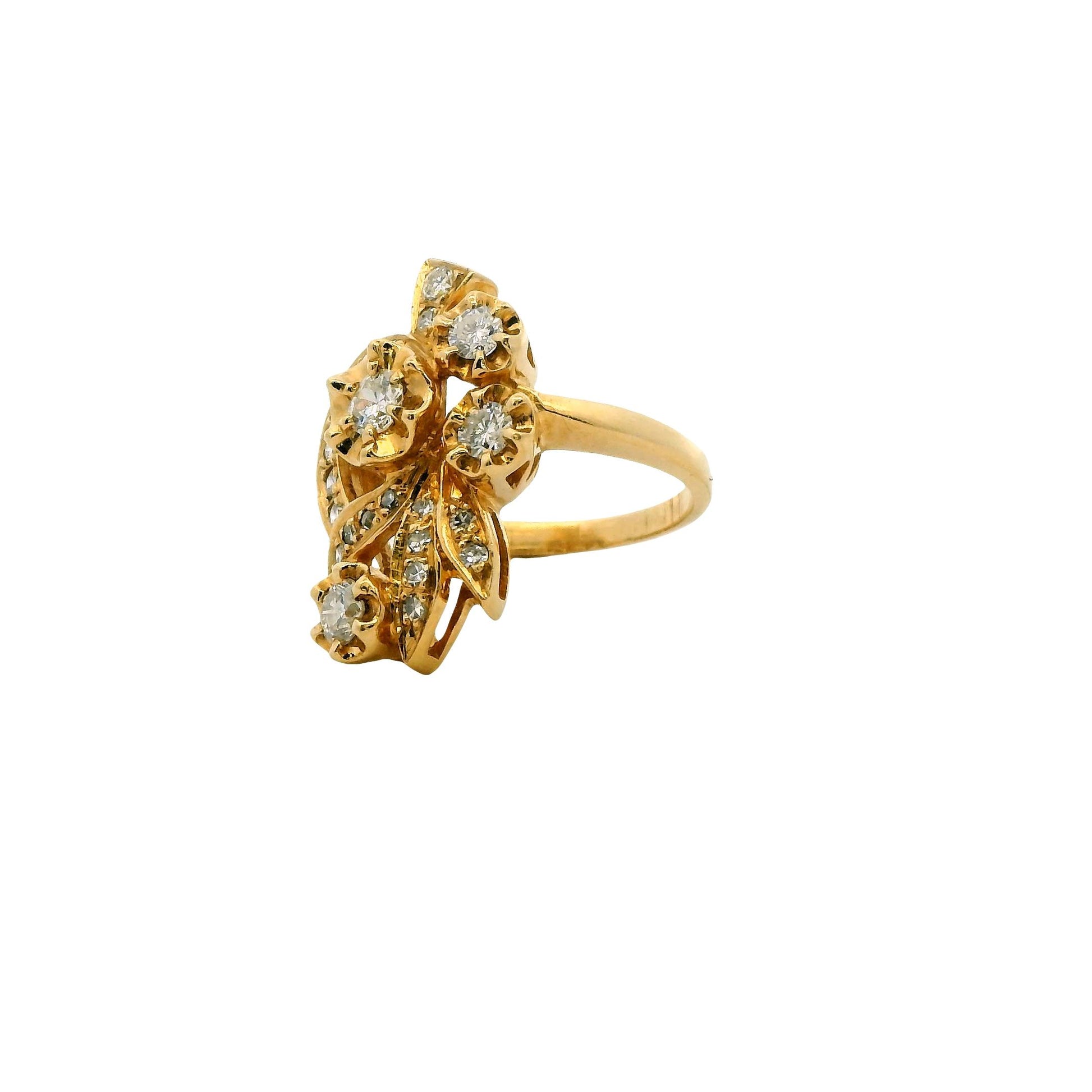 1.13 cttw. White Diamond Ring in 14k Yellow Gold 7US 5.68g.