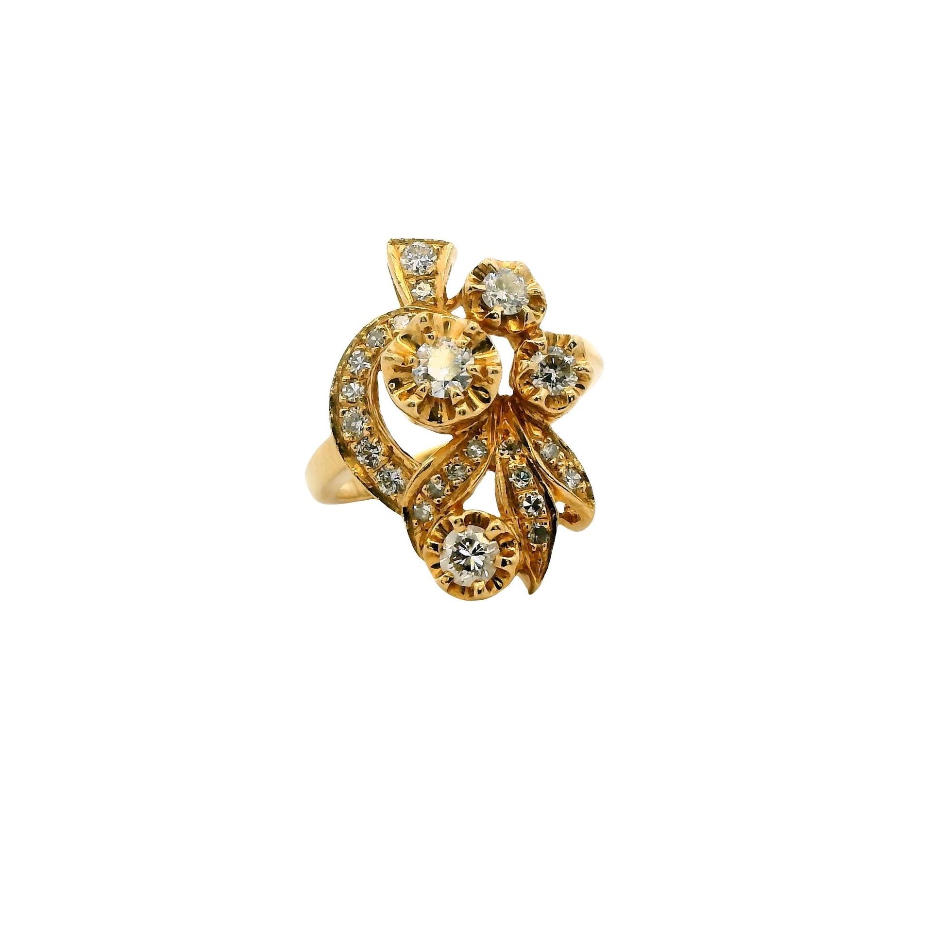 1.13 cttw. White Diamond Ring in 14k Yellow Gold 7US 5.68g.