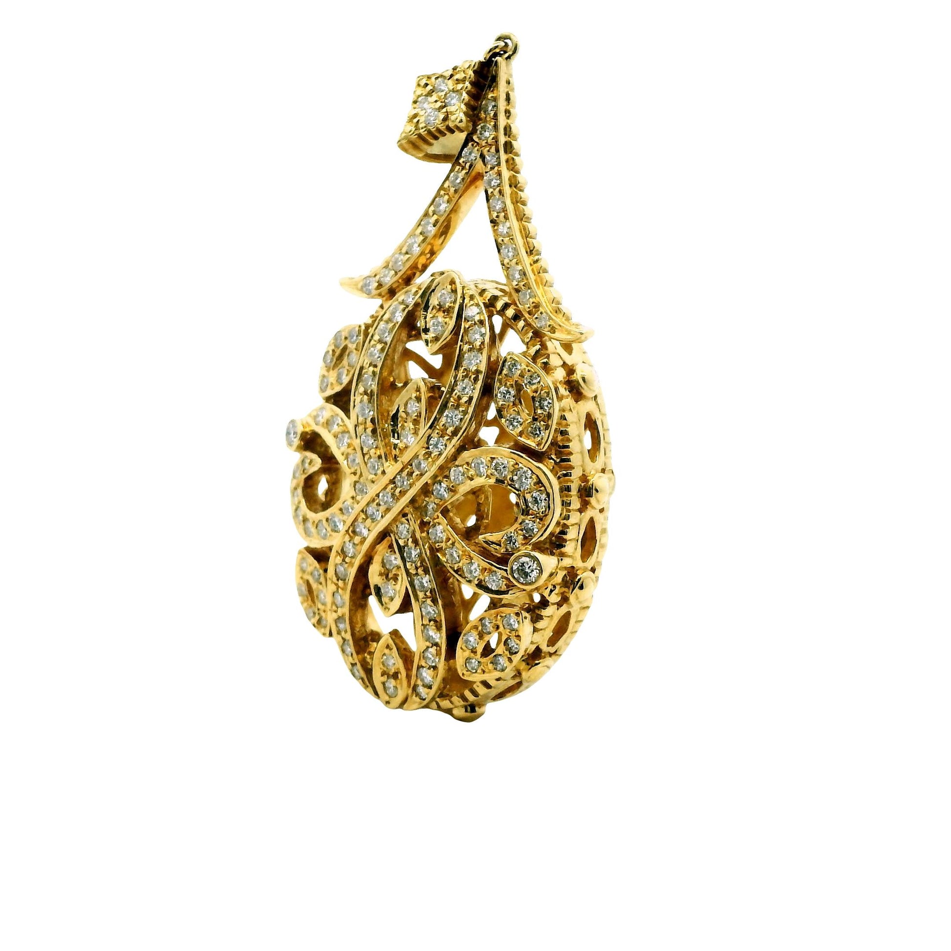 1.70cttw White Diamond Judith Ripka Pendant in 18k Yellow Gold 27.18g.