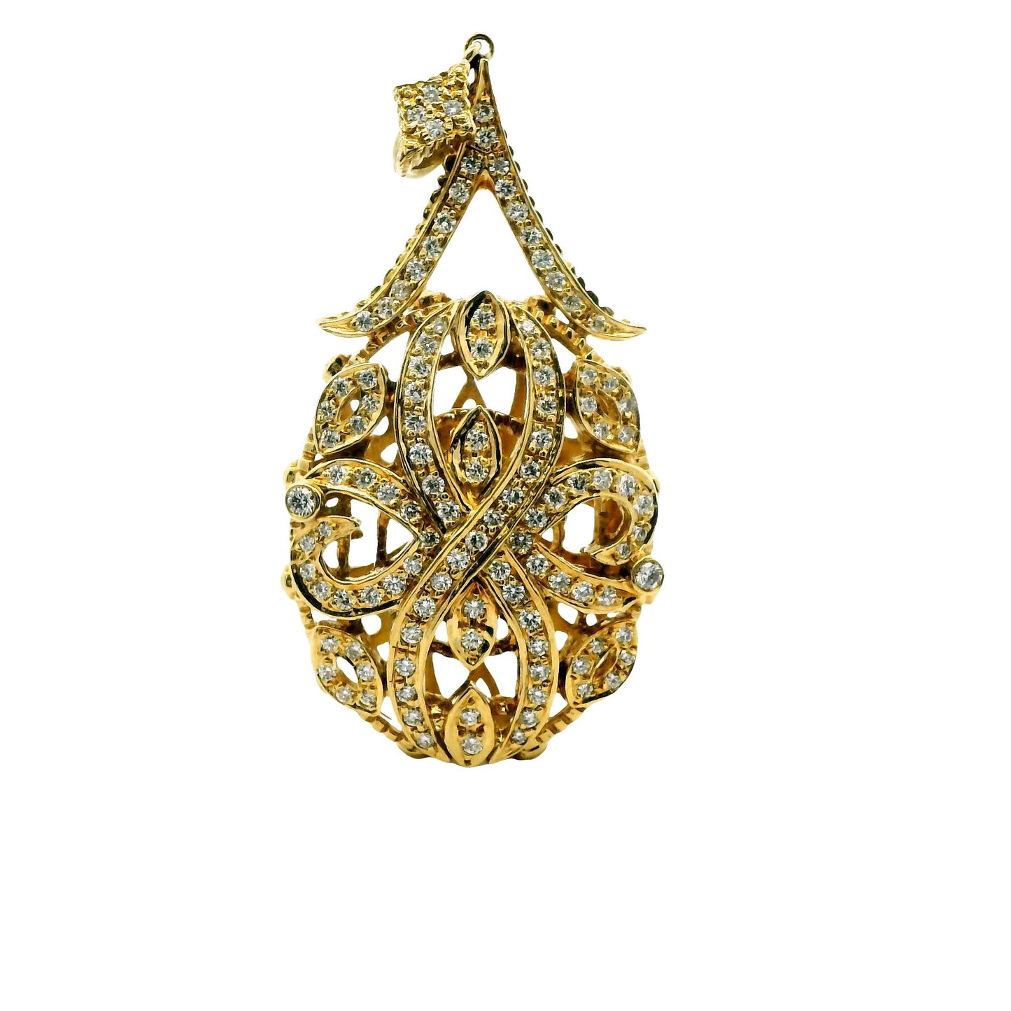 1.70cttw White Diamond Judith Ripka Pendant in 18k Yellow Gold 27.18g.