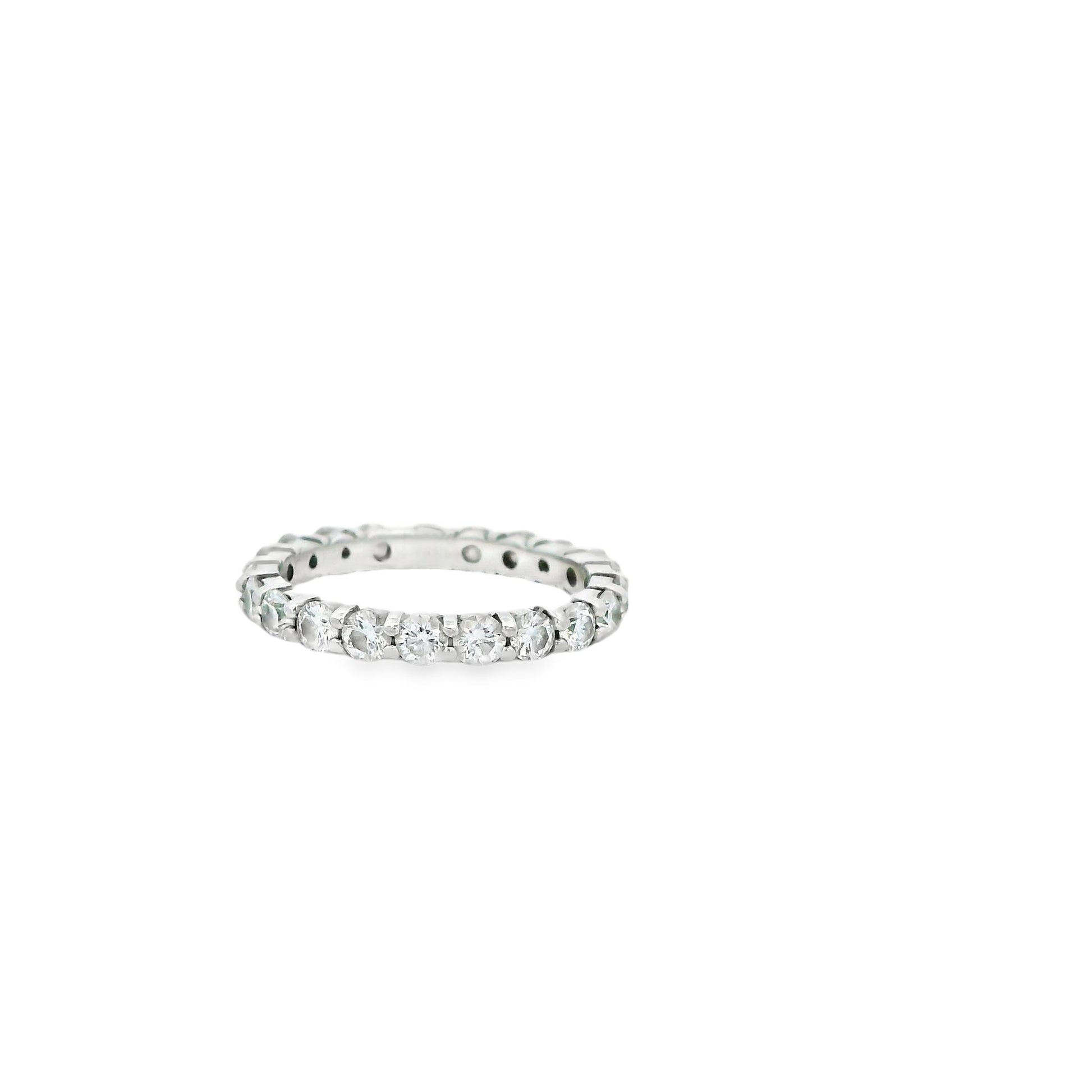1.26cttw. White Diamond Eternity Band in 14k White Gold 4.25US 1.69g.