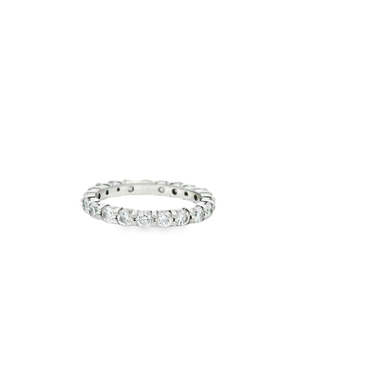 1.26cttw. White Diamond Eternity Band in 14k White Gold 4.25US 1.69g.