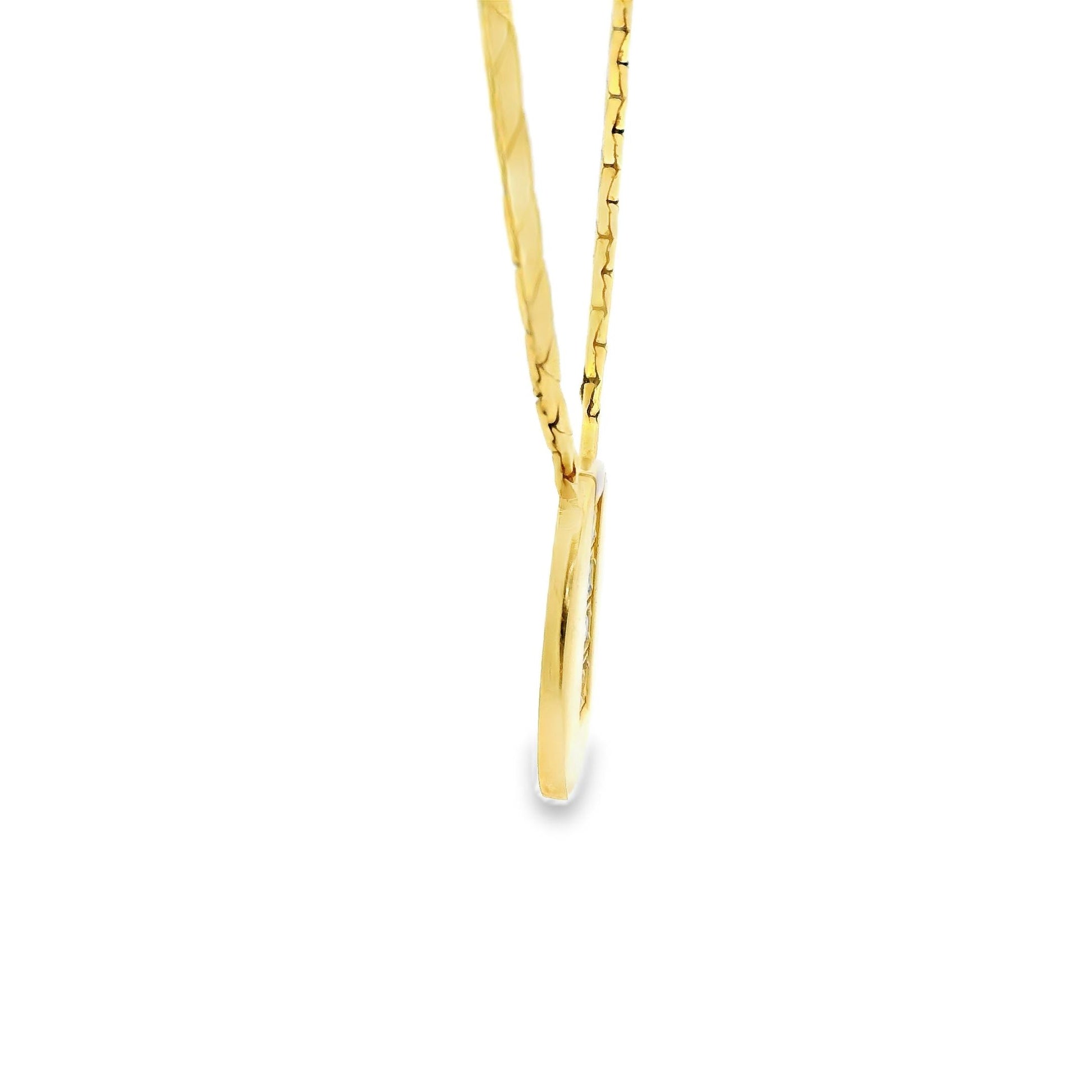 0.15cttw White Diamond Pendant Necklace in 18k Yellow Gold 15" 12.79g.