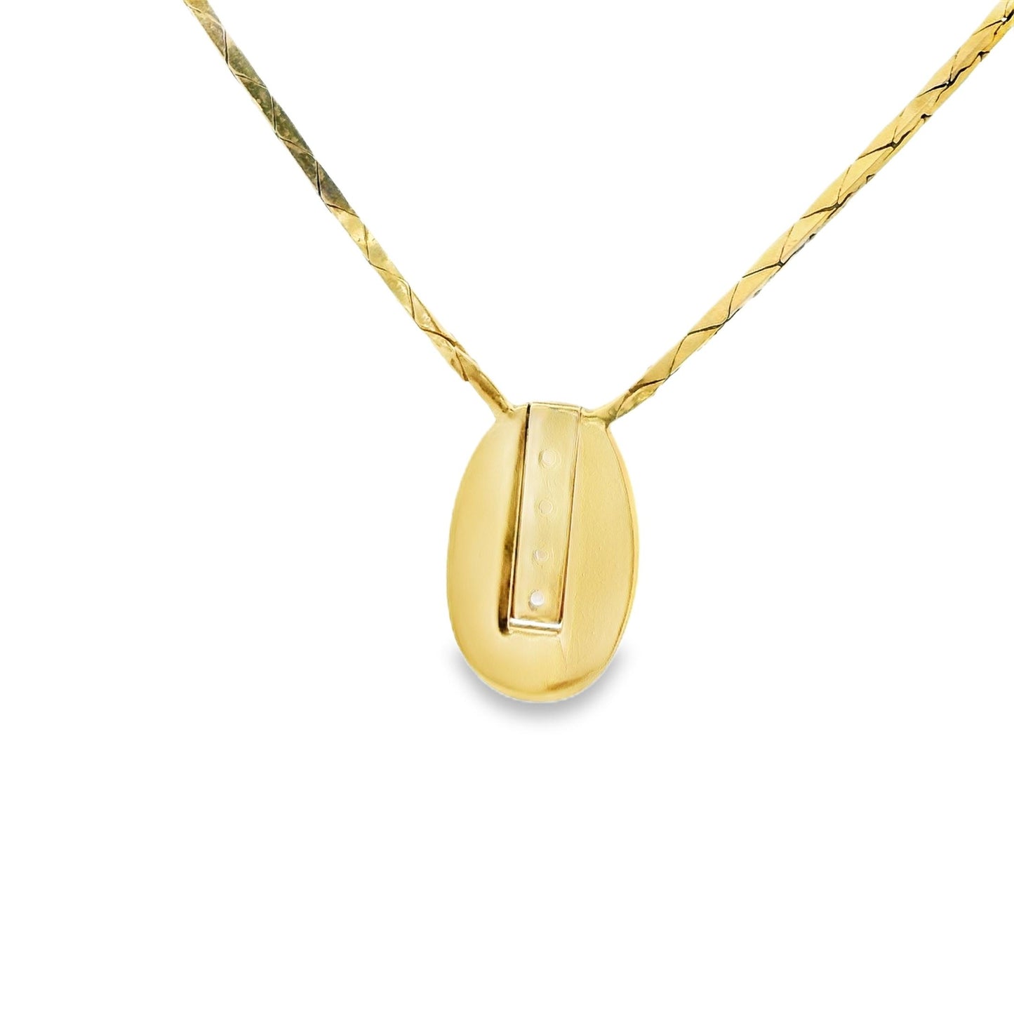 0.15cttw White Diamond Pendant Necklace in 18k Yellow Gold 15" 12.79g.