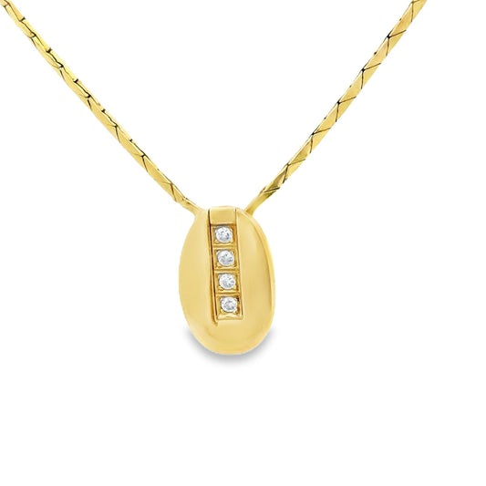0.15cttw White Diamond Pendant Necklace in 18k Yellow Gold 15" 12.79g.