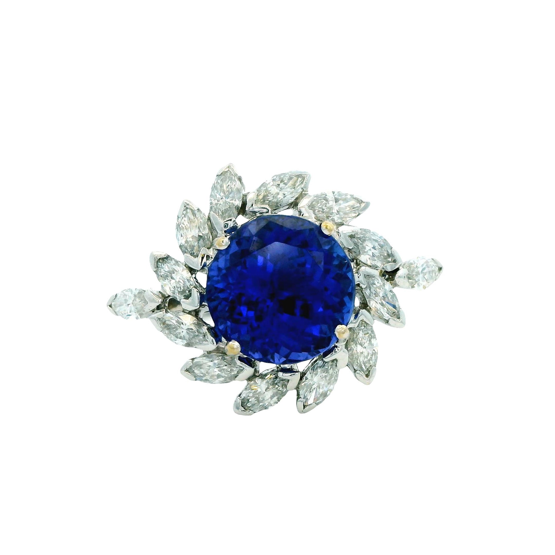 4.79 ct. Tanzanite & 1.23 cttw. White Diamond Ring in 18k White Gold 6.25US
