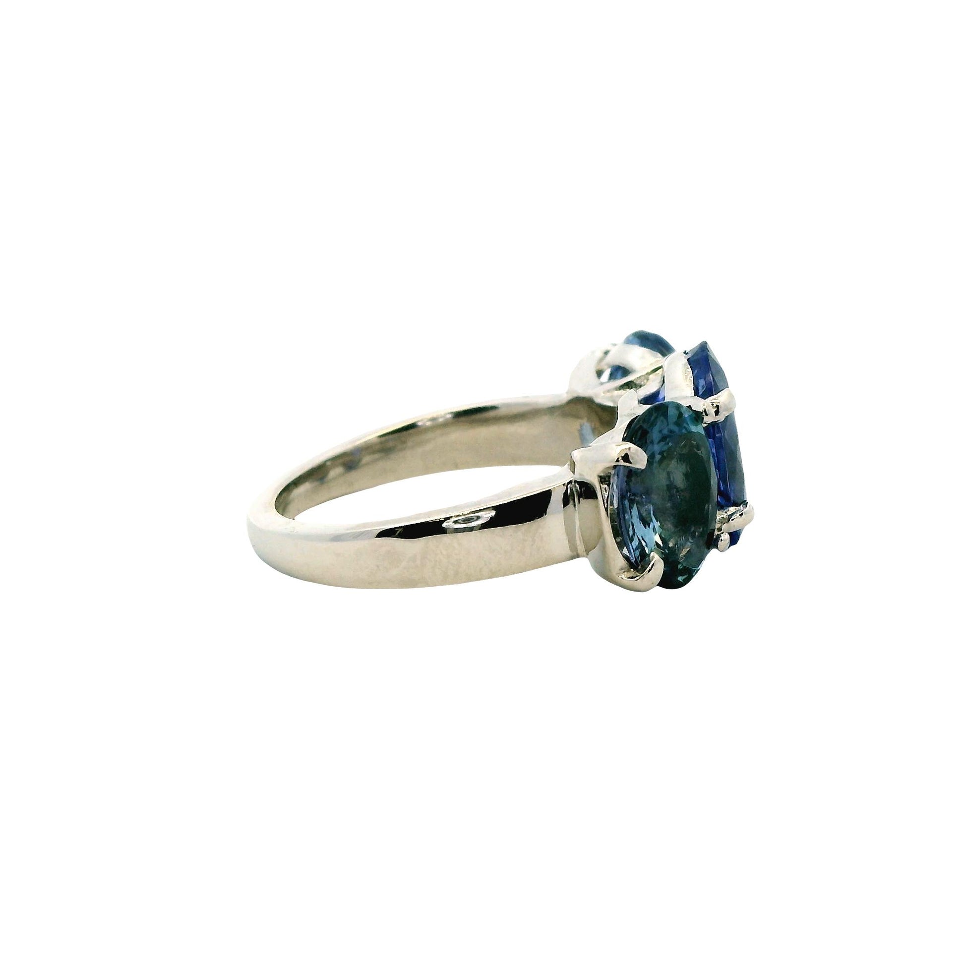 2.93ct Tanzanite & 3.40cttw. Blue Sapphire Platinum Ring 11.95g. 6.5US