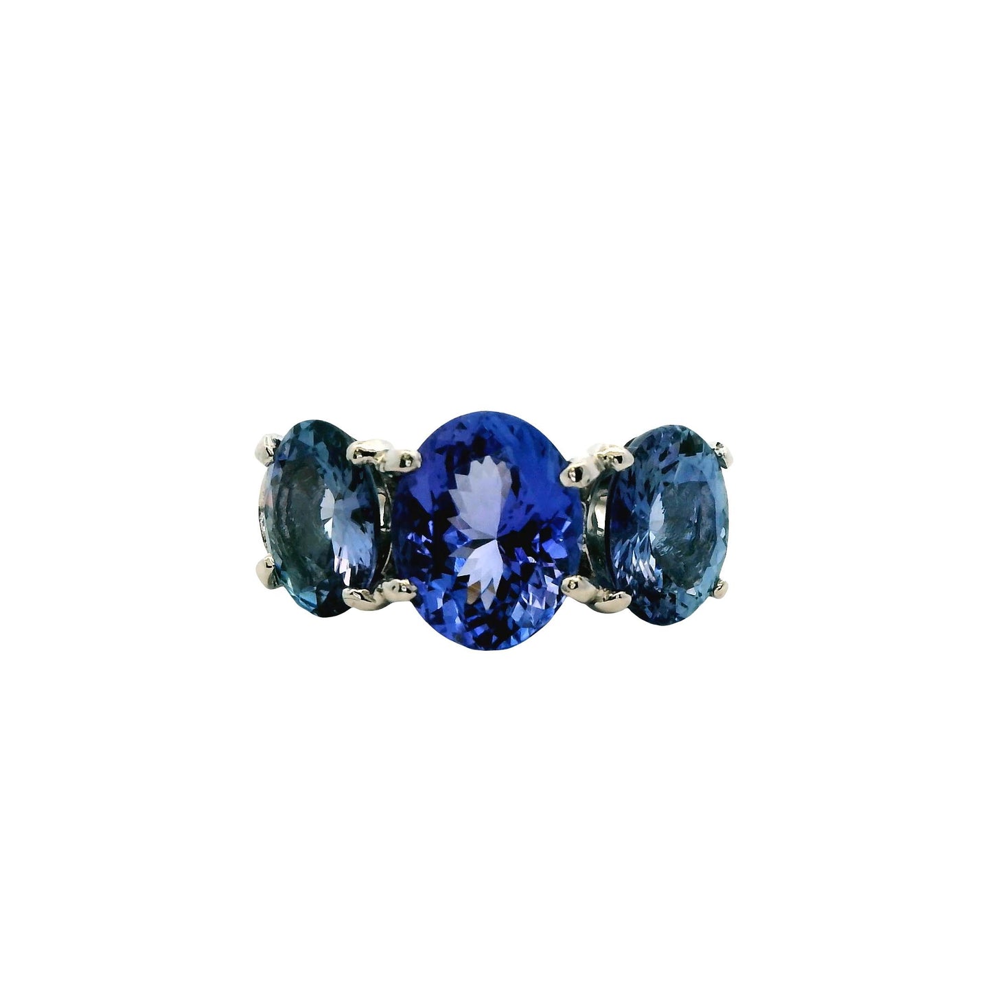 2.93ct Tanzanite & 3.40cttw. Blue Sapphire Platinum Ring 11.95g. 6.5US