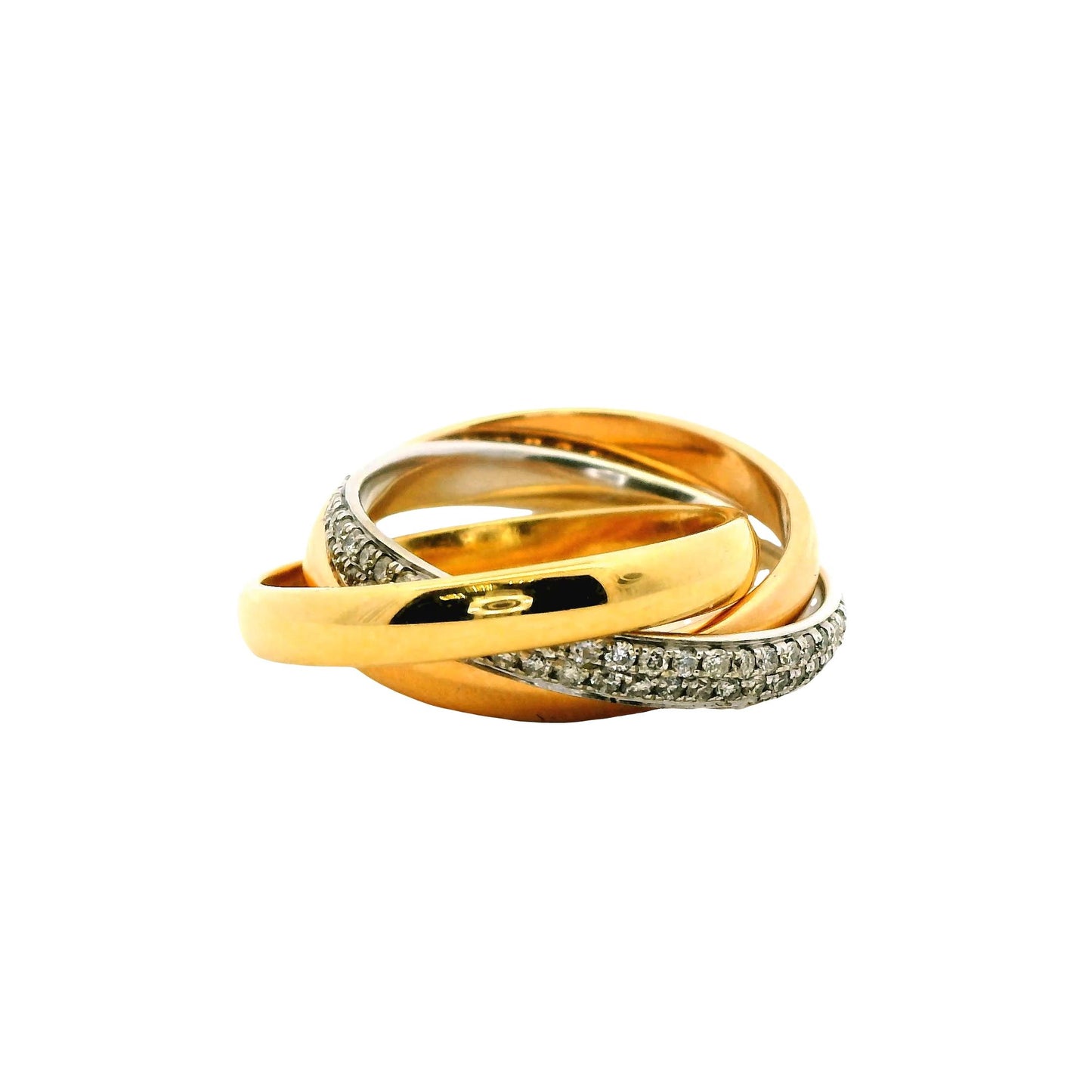 0.73cttw. White Diamond 3 Ring Band in 14k Gold 9.19g. 5US