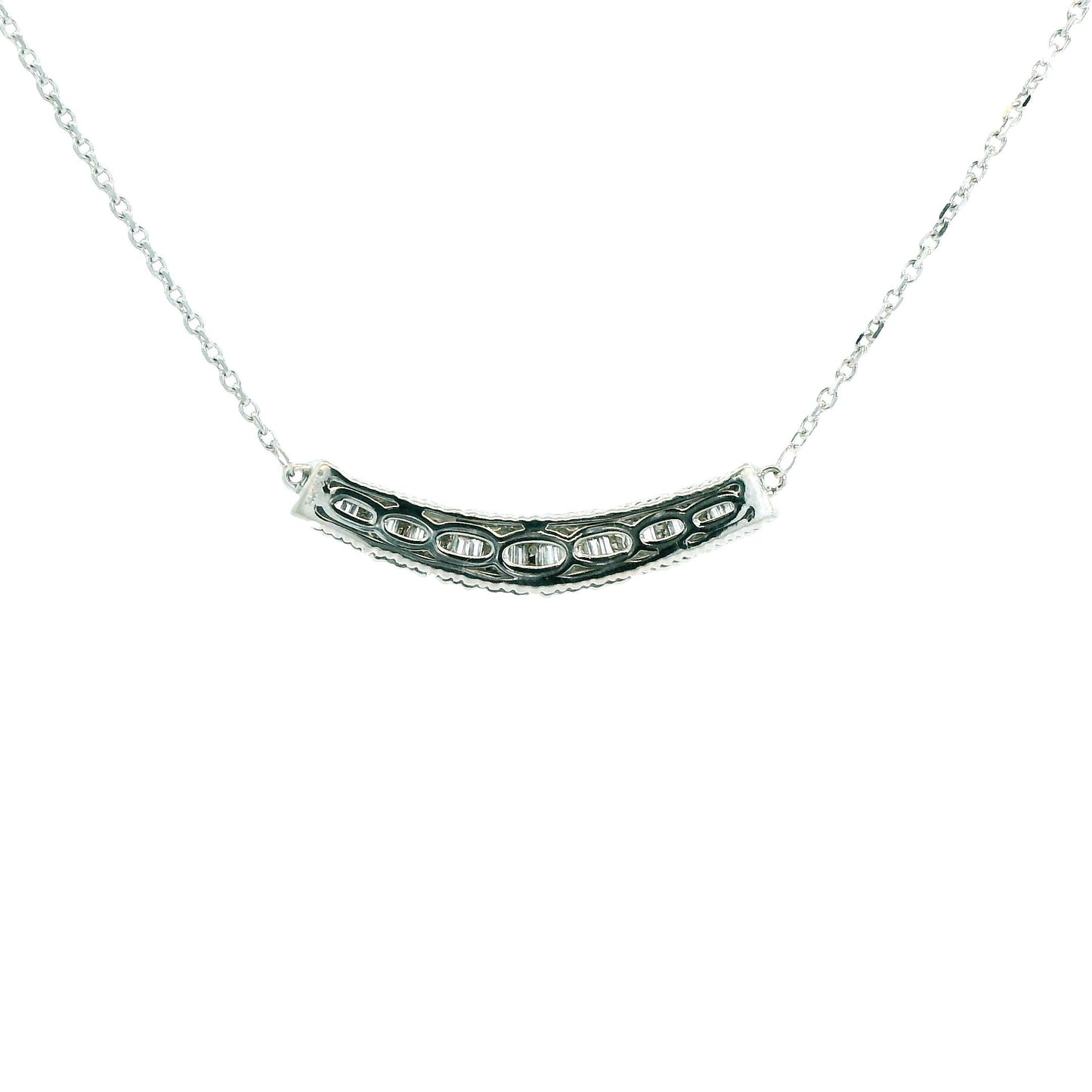 0.70cttw. White Diamond Pendant Necklace in 14k White Gold 18" 5.70g.