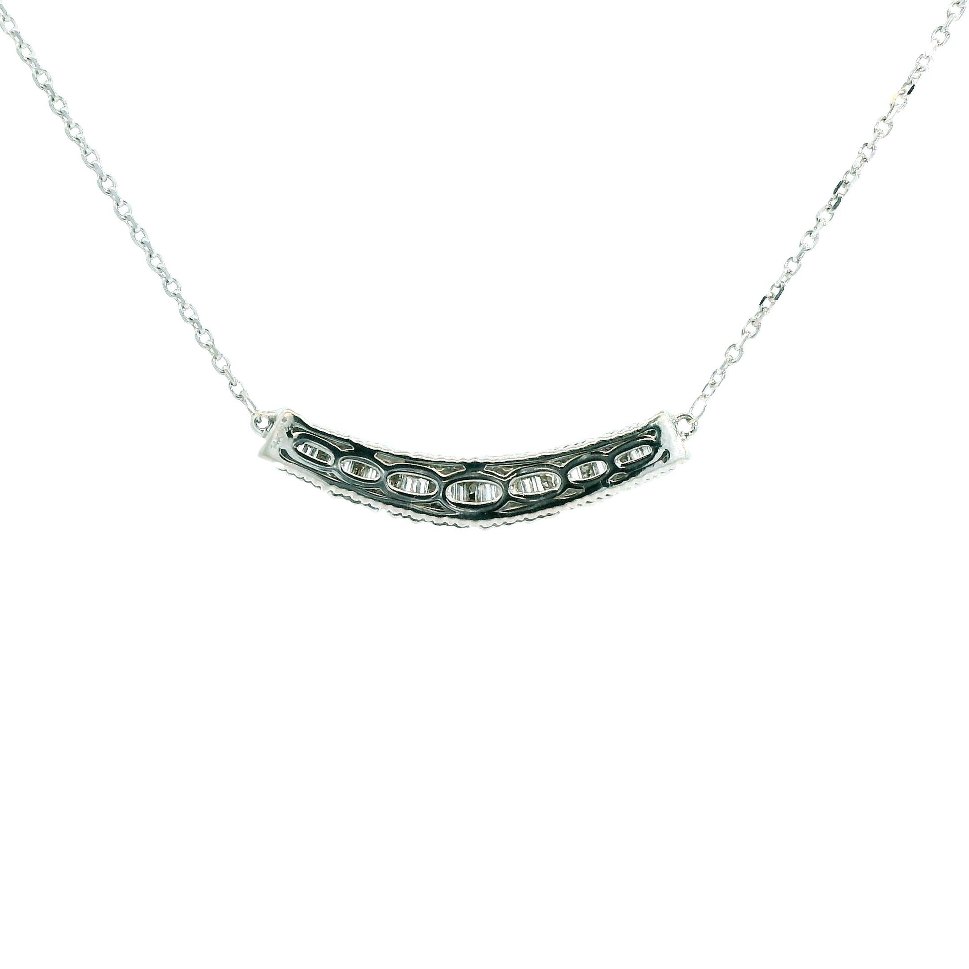 0.70cttw. White Diamond Pendant Necklace in 14k White Gold 18" 5.70g.