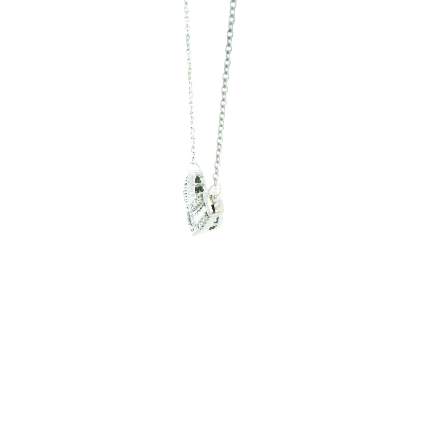 0.70cttw. White Diamond Pendant Necklace in 14k White Gold 18" 5.70g.