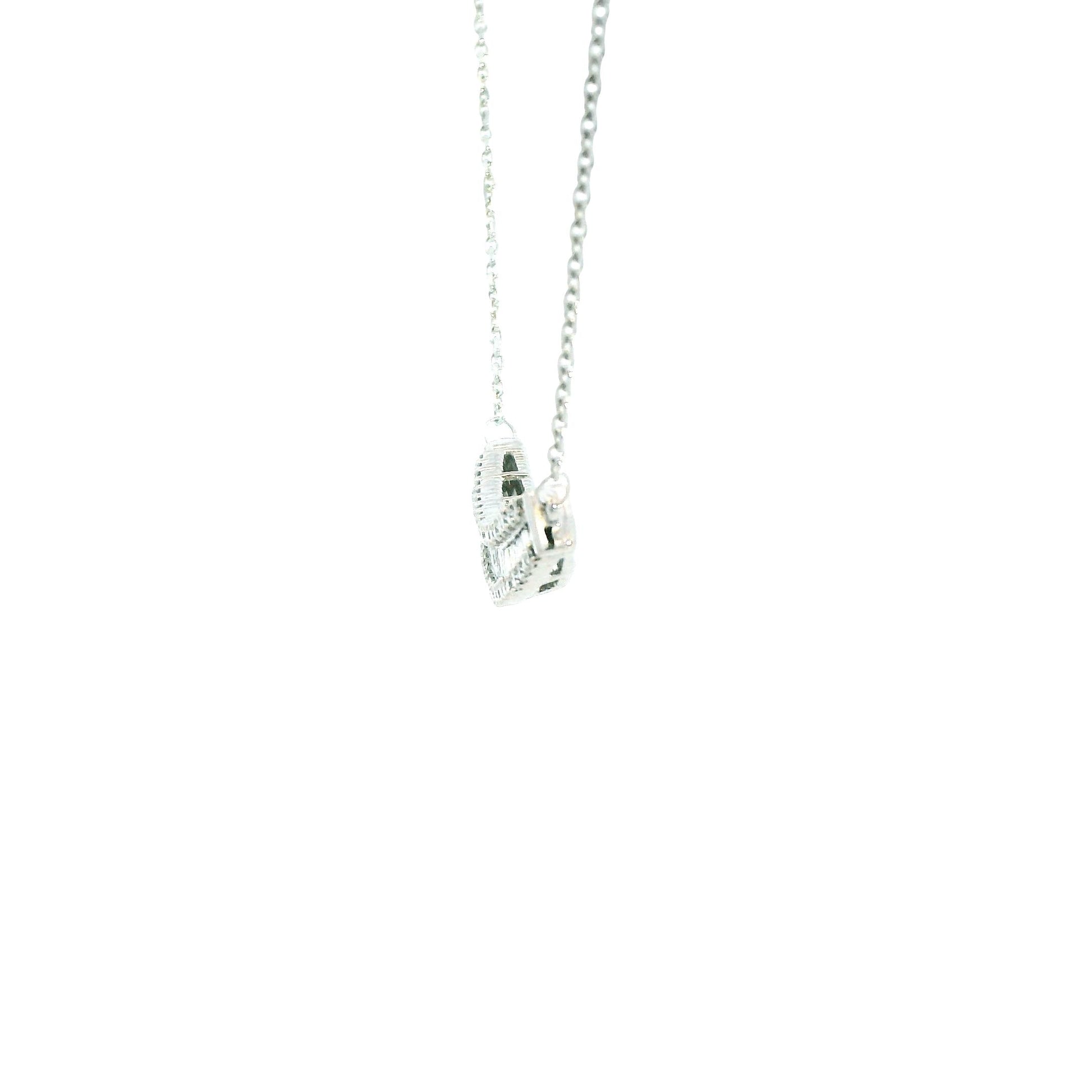 0.70cttw. White Diamond Pendant Necklace in 14k White Gold 18" 5.70g.